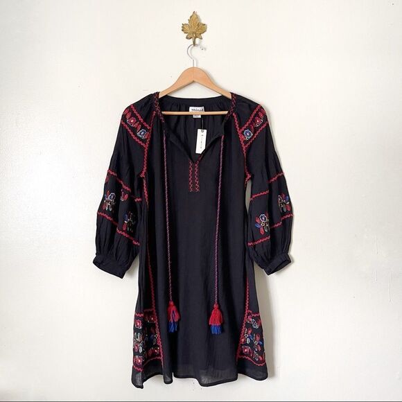 Anthropologie Velvet by Graham & Spencer Black Loane Tunic Dress XS NWT - Picture 1 of 11